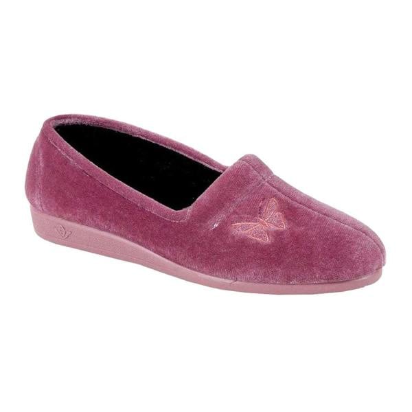 Lunar Womens/Ladies Butterfly Slippers - Heather - 