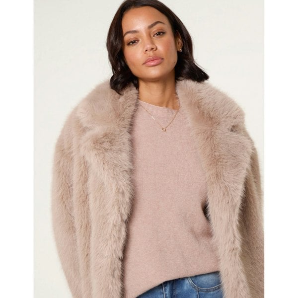 Blue Vanilla Short Faux Fur Coat