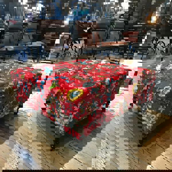 Contemporary square handmade buttoned ottoman bench UK