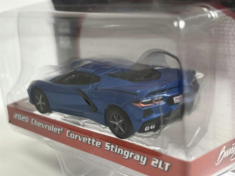 Greenlight 2020 Chevrolet Corvette Stingray 2LT Blue Barrett Jackson 1:64 37290E