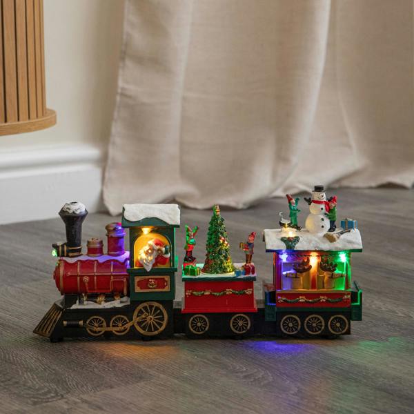 Samuel Alexander 34cm Choo Choo Snow Scene Christmas Train with LEDs, Music & Timer