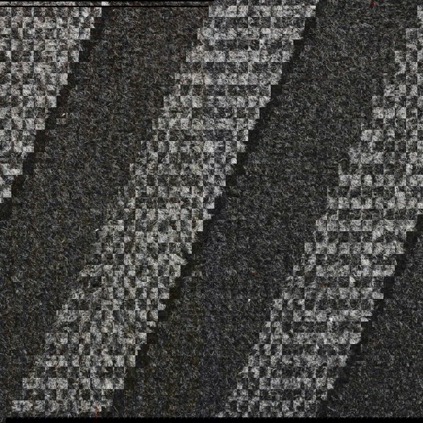 JVL Miracle Machine Washable with Stripes Barrier Mat, 60x90cm, Charcoal