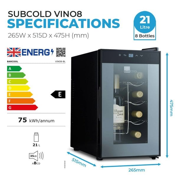 Subcold Barcool Vino8 Wine Cooler