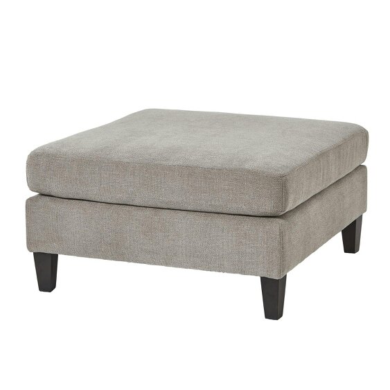 Wyld Haus Waterbury Upholstered Taupe Ottoman Accent Footstool Wooden Legs