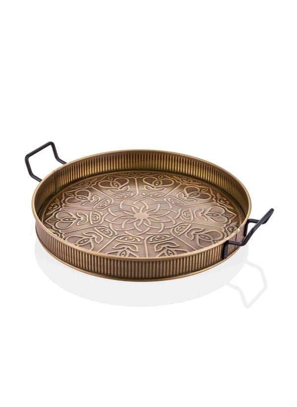 Rozi Gold Round Serving Tray