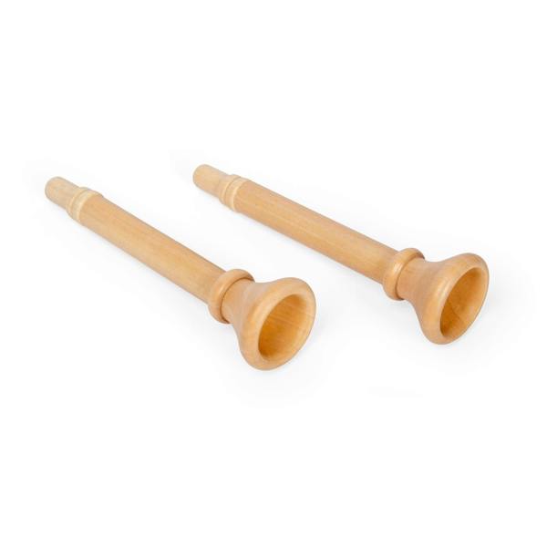 Bigjigs Toys Natural Trumpet Pk of 2 | Wooden Toddler Trumpets | Instrument
