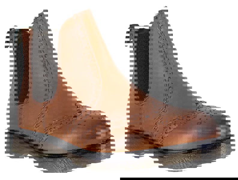 Frank James Warkton Mens Classic Dealer Chelsea Leather Brogue Ankle Boots