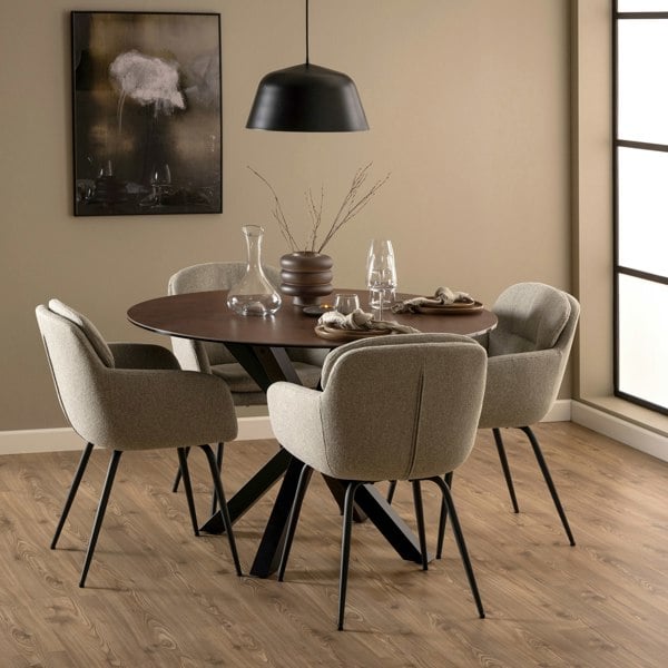 Furniture To Go Heaven Dining Table with Ceramic Rusty Brown Top