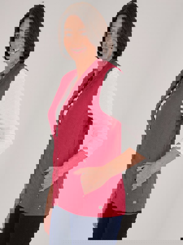 PennyPlain Quilt Gilet - Berry