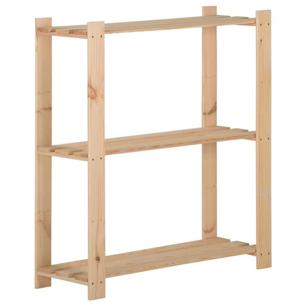 Berkfield 3-Tier Storage Rack 80x28.5x90 cm Solid Pinewood
