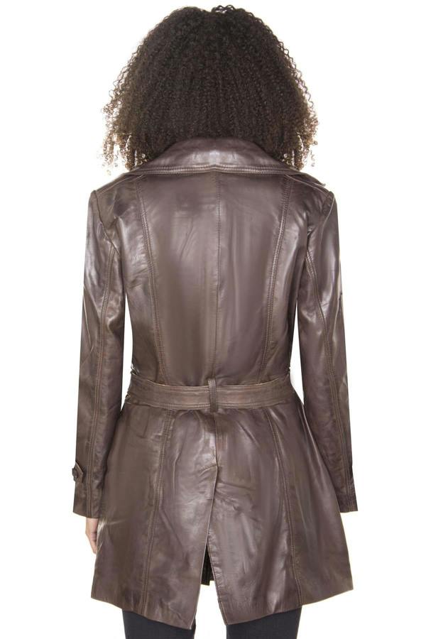 Infinity Leather Womens 3/4 Length Trench Coat-Ranchi