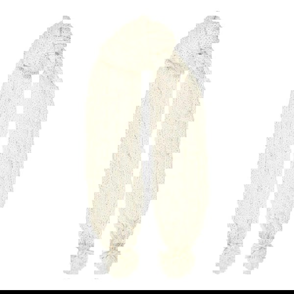 Aran Cable Knit Pom Pom Scarf Elevate Your Winter Style with Aran Cable Knit Pom Pom Scarf