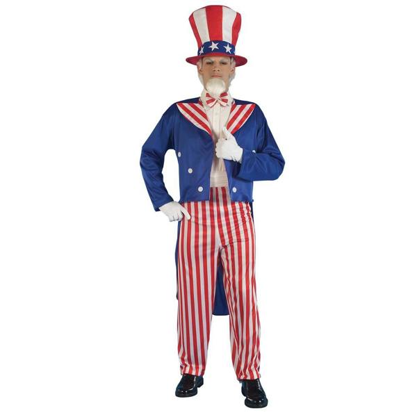 Bristol Novelty Mens Uncle Sam Costume - Blue/Red/White