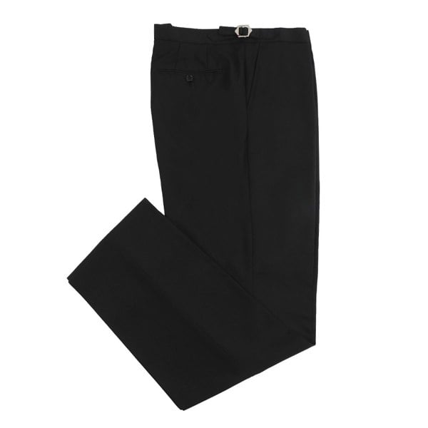 David WeJ Plain Smart Trousers with Side Adjusters - Black