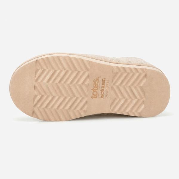 Totes BORG BOOTIE WITH BACK TAPE DETAIL Slipper Boots Slipper Boots   in  White