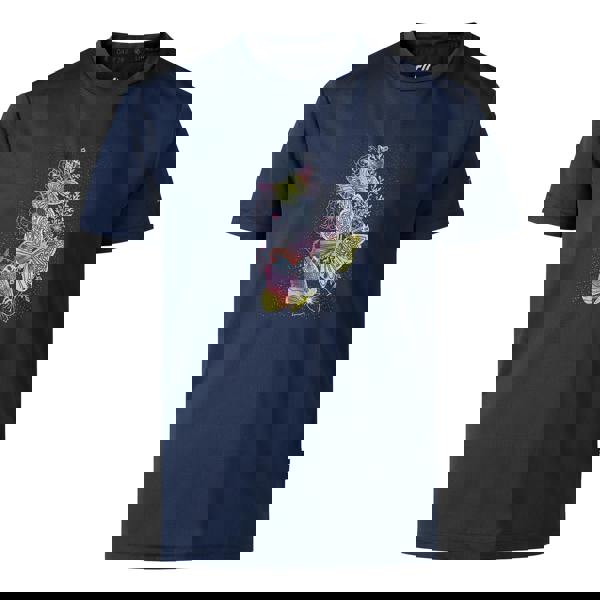 Dare 2B Kids Amusing Butterfly Flowers T-Shirt - Navy