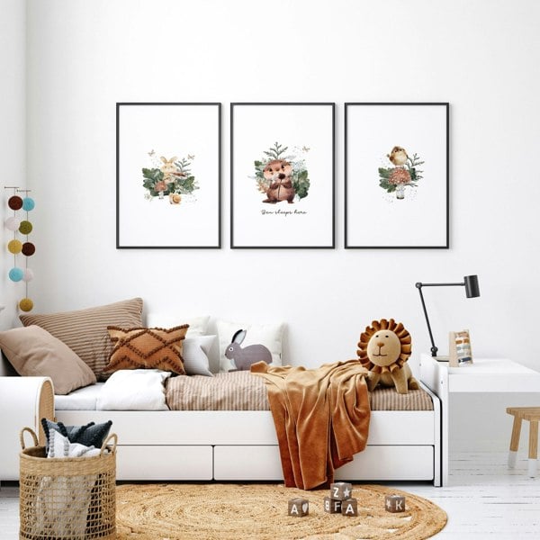 Woodland Nursery Print | Set of 3 wall art prints