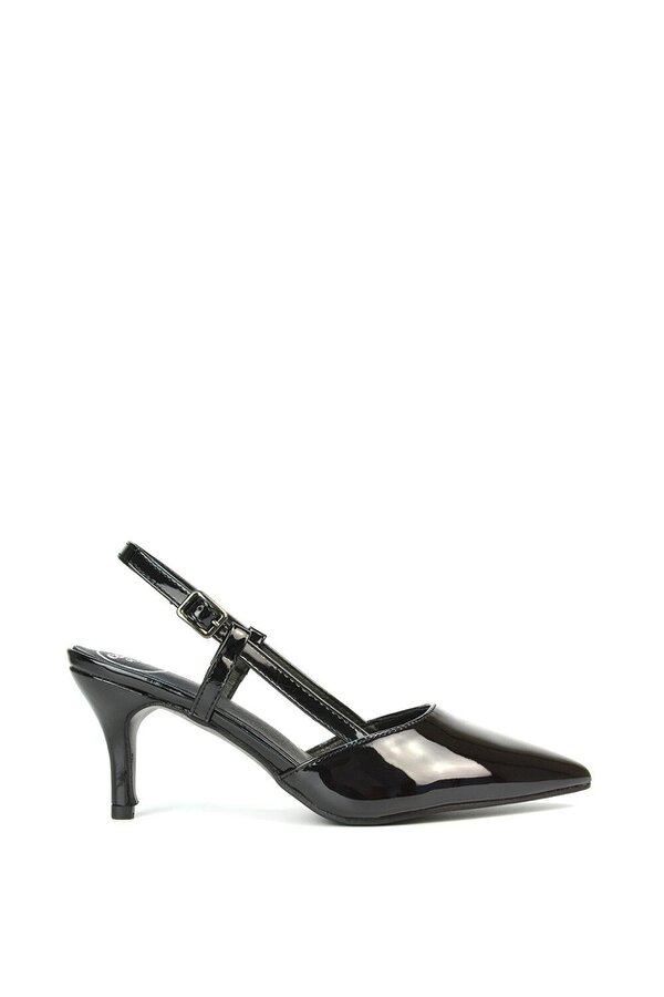 XY LONDON Mid Heel Stilettos Pointed Toe Slingback Court Shoes