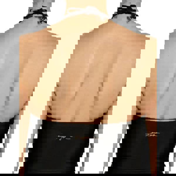 Zoggs Moonstone Ruched Bandeau With Removable Straps Swimsuit - Black/White