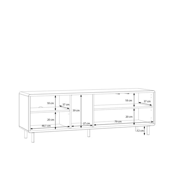 Furniture To Go Playly TV Unit with Open Shelving and 2-Door Storage in Sand
