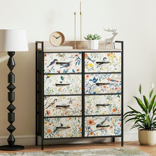 Wyld Haus Tonona Wooden White 8 Drawer Storage Chest