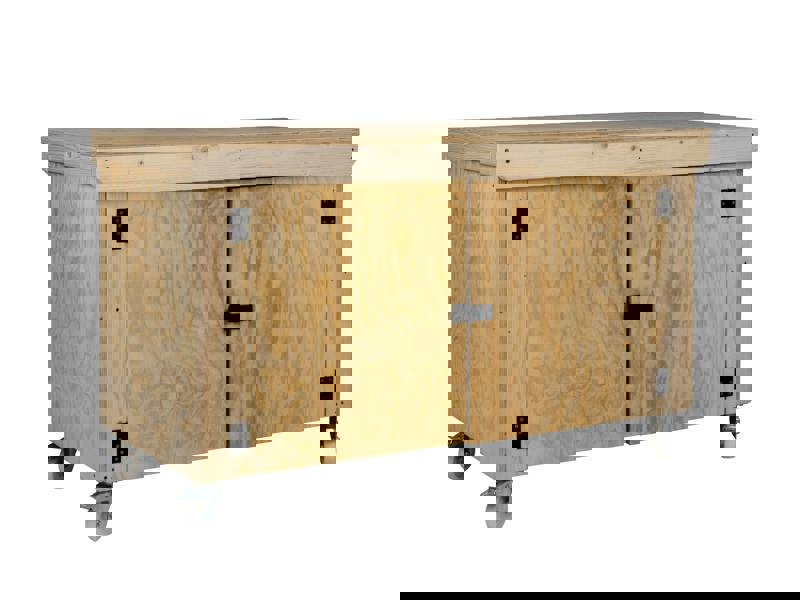 Arbor Garden Solutions Wooden Plywood Top Workbench With Lockable Cupboard (V.9) With Wheels