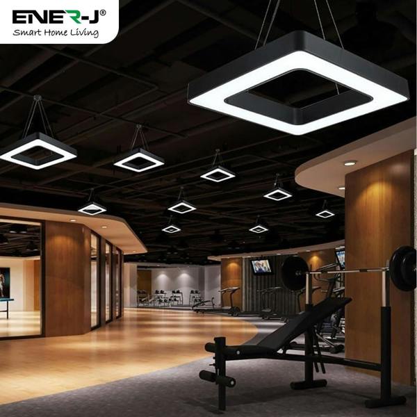 ENER-J 40W Hollow Square Pendant Light, Size: Side length 80 cms, Lampshade height 6 cms CCT