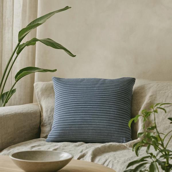 Wyld Haus Beynac Set of 2 Ribbed Grey Cushion Covers
