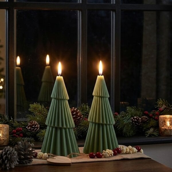 Garden Greatness Set Of 2 LED Christmas Tree Candles Statement Light