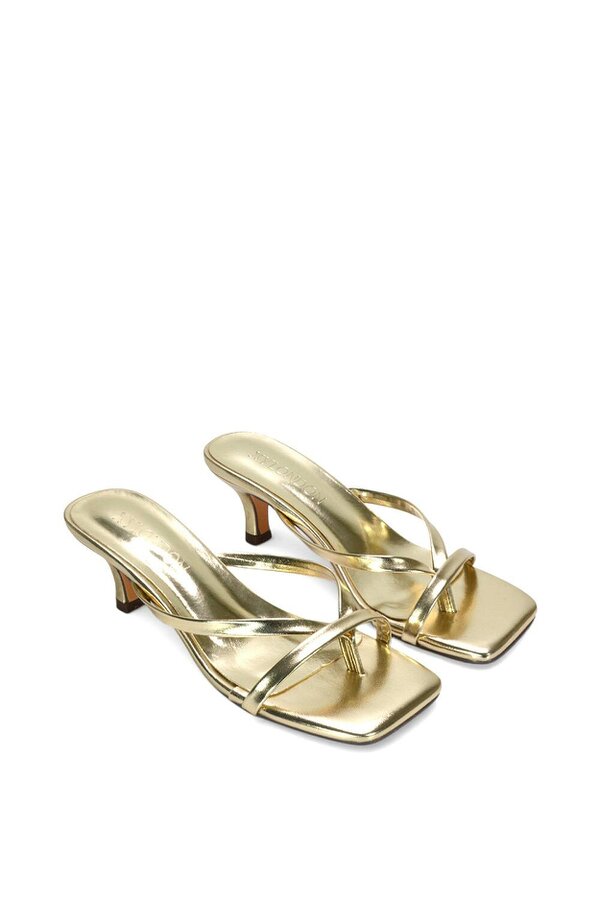 XY LONDON Kitten Heel Sandal Mules With Toe Post