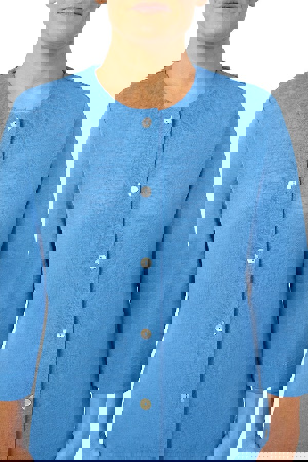 PennyPlain Front Button Cardigan - Light Ultramarine