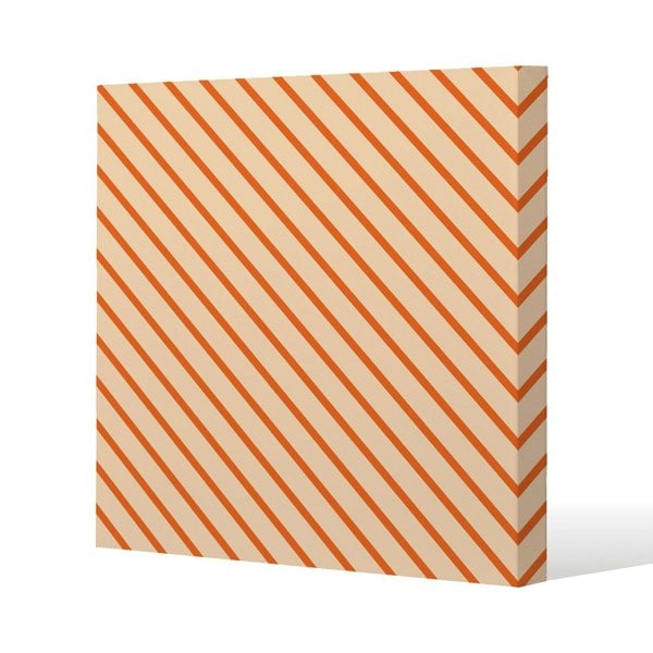 Benjamin Tate Design Orange lines Slim Style Canvas Print  40x40cm , 15mm Slim Real wood.