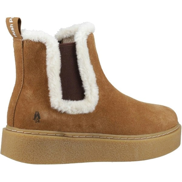 Hush Puppies Bella Suede Women's Tan Flat Chelsea Boots