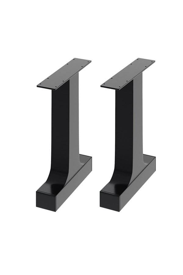 Living and Home 40cm/15.75 inch 2Pcs Black I-shaped Metal Table Legs Furniture Replacement Legs for Coffee Table
