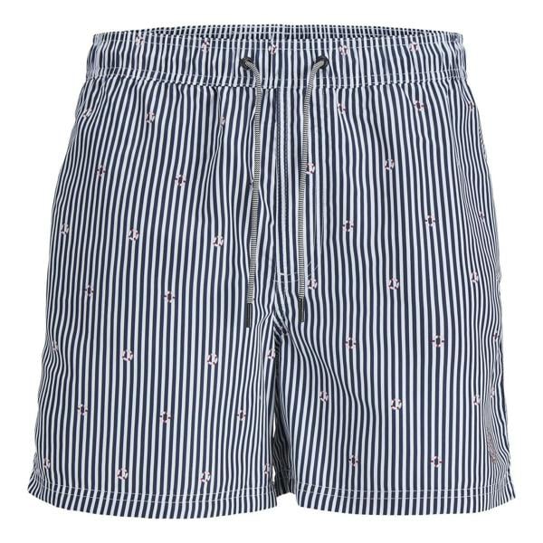 Jack And Jones Mens Striped Woven Regular Swim Shorts - Navy Blazer - 