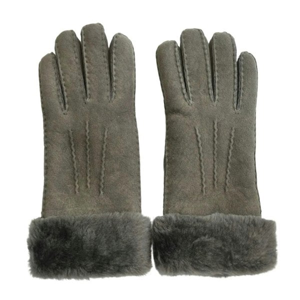 Infinity Leather Women's Plush Shearling Cuff Suede Genuine Leather Gloves