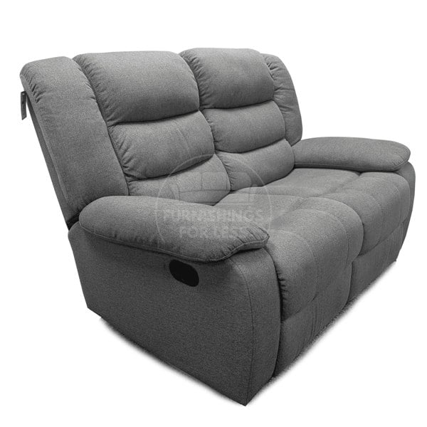 Manhattan Full Fabric Reclining Sofa Suite 3 + 2 - Grey - 2