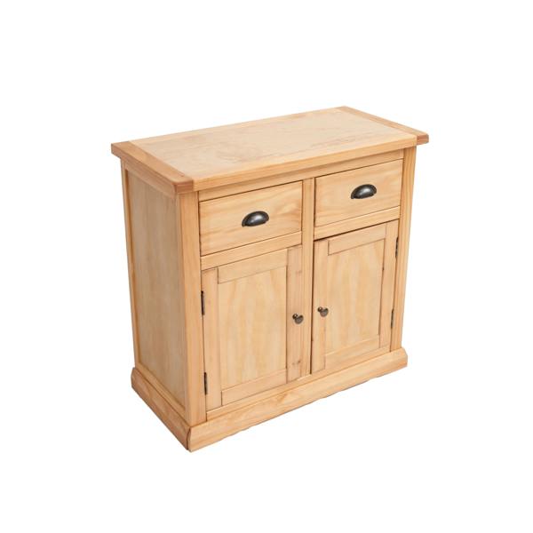 Cabinet Bits Lucca Waxed 2 Drawer 2 Door Sideboard Brass Cup Handle