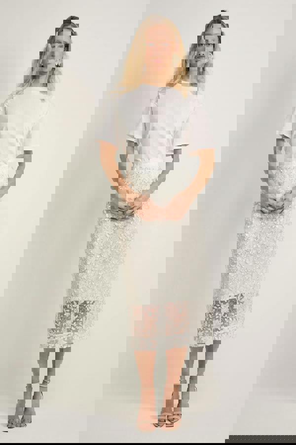 GWD Imara Floral Embroidery, Sheer Sparkle Skirt