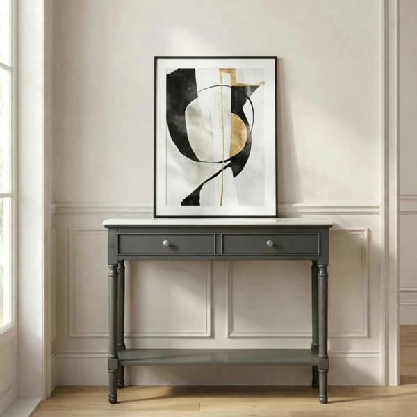 Garden Greatness Marbled Top Two Drawer Console Table