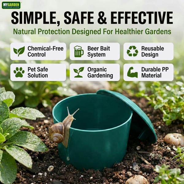 My Garden Outdoor Living Snail and Slug Trap Eco Friendly Non-toxic Plastic Pest Catcher Box Safe Outdoor Gardening flowers Pack of 4