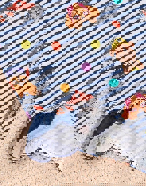 Paw Patrol Girls White Striped 1 Piece Swimming Costume