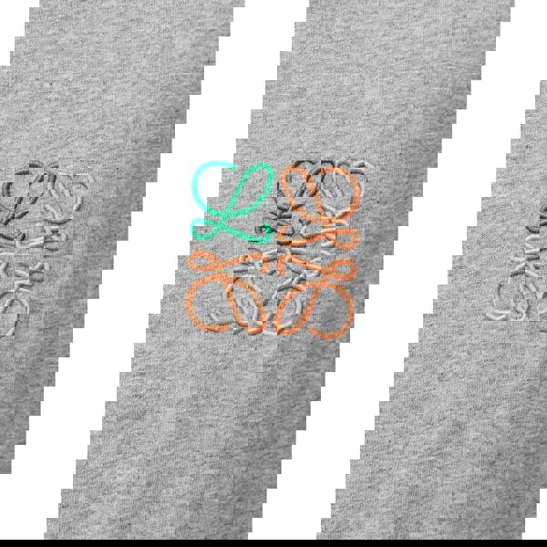 Loewe Anagram Embroidered T-Shirt   in  Grey
