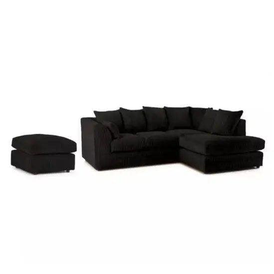 Snug Furniture Jumbo Cord Right Hand Corner Sofa With FREE Footstool