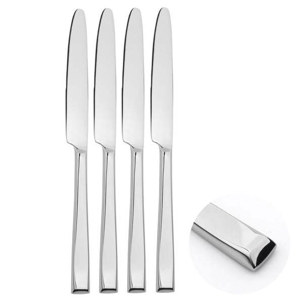 Glim Glam Cutlery Sets Stainless Steel 18/8 Dinner Knife 4pc Set Catering Taper 