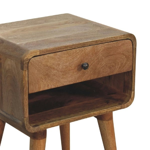 Artisan Furniture Curved Oak-ish Open Bedside