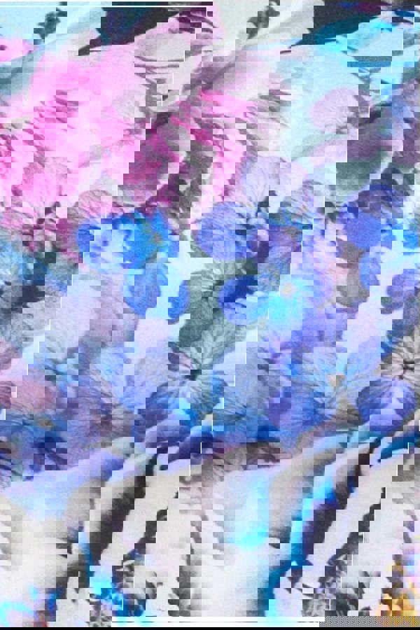 Ruffled Floral Scuba Foam Bandeau Midi Dress - Blue DR3745