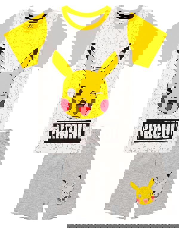 Pokemon Boys White Pikachu Short Sleeve Short Leg Pyjama Set