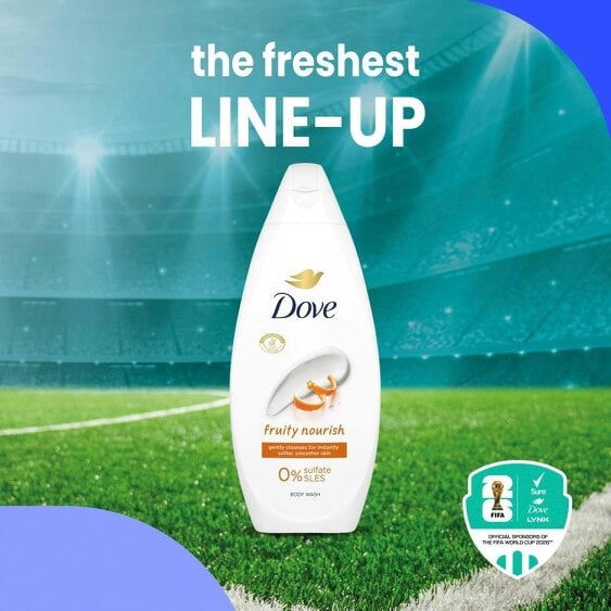 Dove Fruity Nourish Gift Set, Hydrating Body Wash & Socks Football Edition