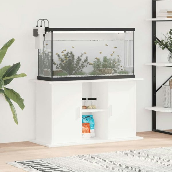 Berkfield Aquarium Stand White 101x41x58 cm Engineered Wood